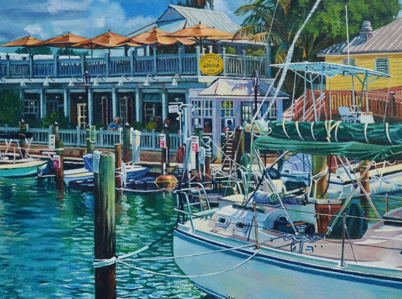 Key West Painting Docking at Key West Oil Painting Art Etsy