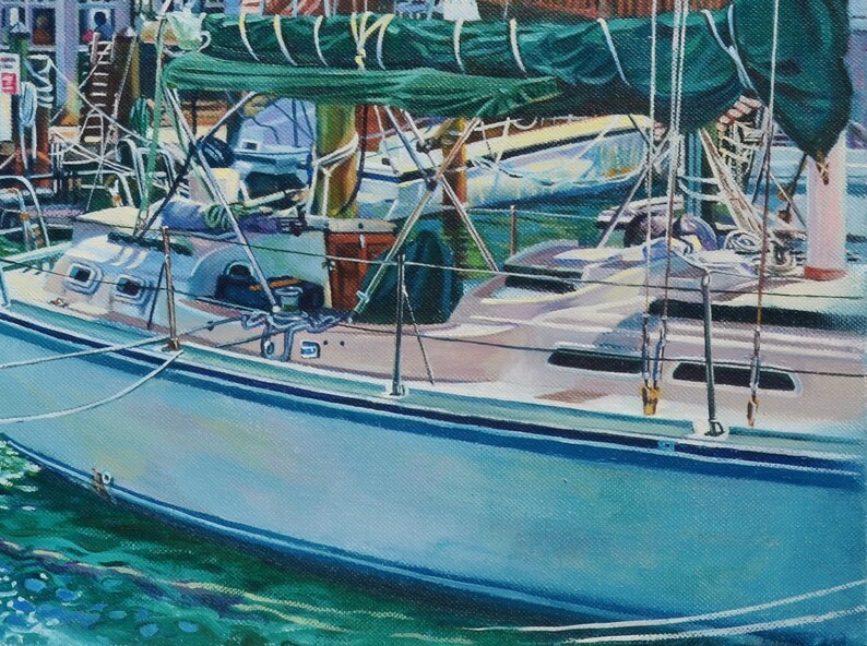Key West Painting Docking at Key West Oil Painting Art Etsy