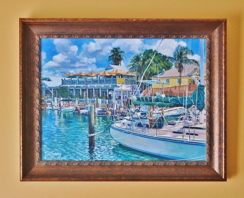 Key West Painting Docking at Key West Oil Painting Art Etsy