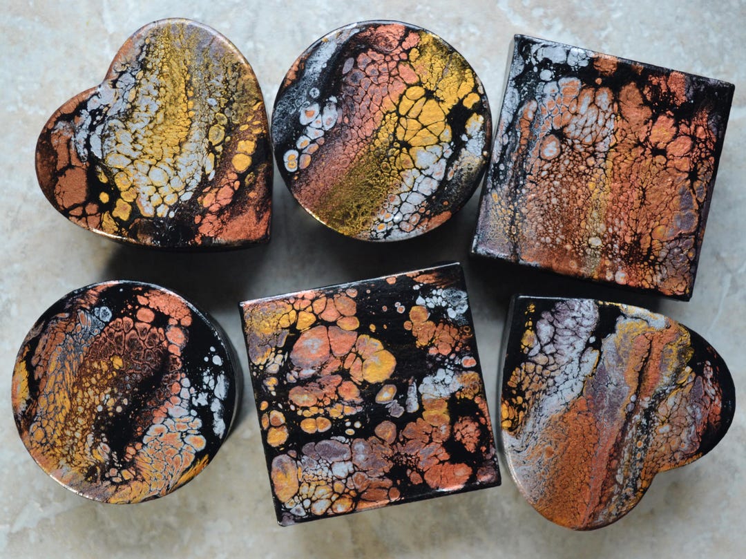 Pouring Box Gift Boxes for Jewelry and Collections, Acrylic Pouring Paper MΓ’chΓ© Box ...