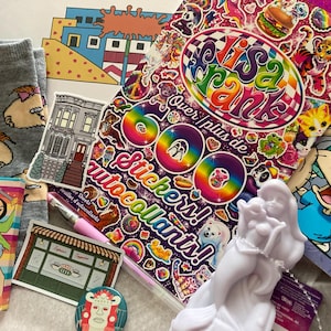 90s Inspired Gift Box | Nostalgic Gift Box | Stickers, magnet, coloring book, button
