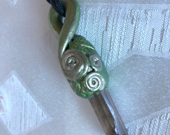 Ton/Kristall Kunst Anhänger - rauchigen Quarz