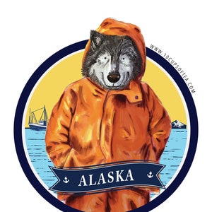 Calcomanía de vinilo Husky Alaska / Pegatinas de vinilo / Pegatina para computadora portátil / Pegatina para botella de agua