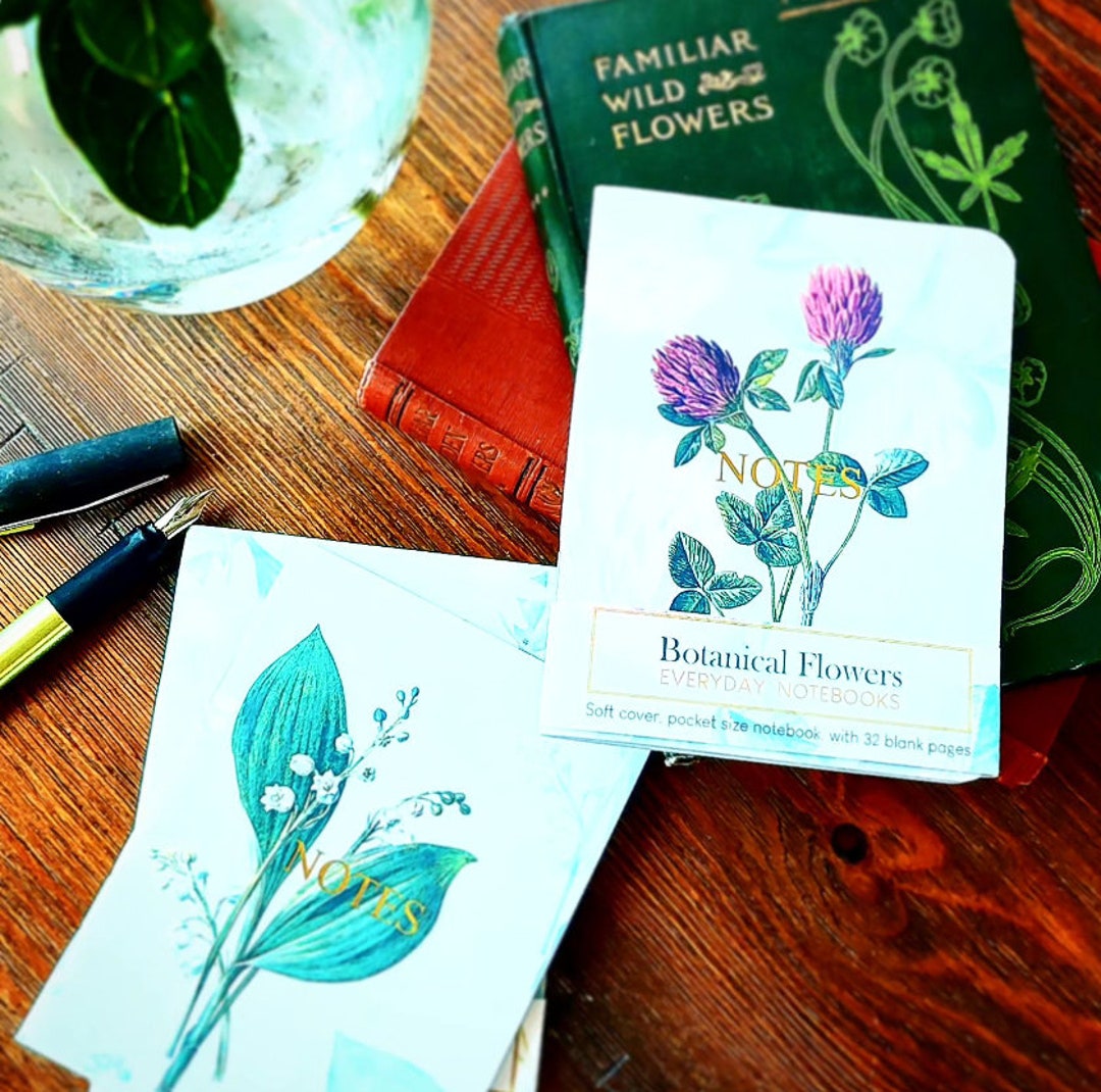 Botanical Everyday Notebooks. Pocket Size, Softcover Notebook 32 Blank ...