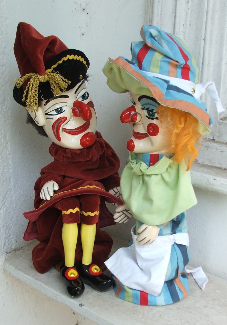 Punch and Judy Puppets Hand Carved and Painted in Etsy Australia