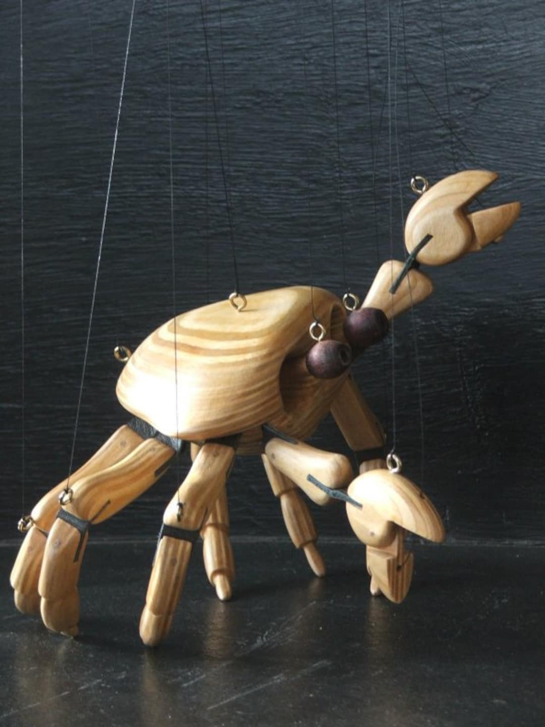Crab Puppet Strung Marionette Handmade in Staffordshire England Using ...