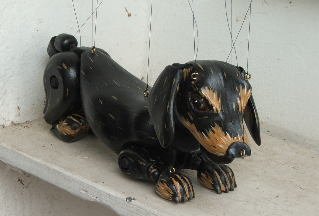 Dachshund Dog Puppet Strung Handmade in Staffordshire