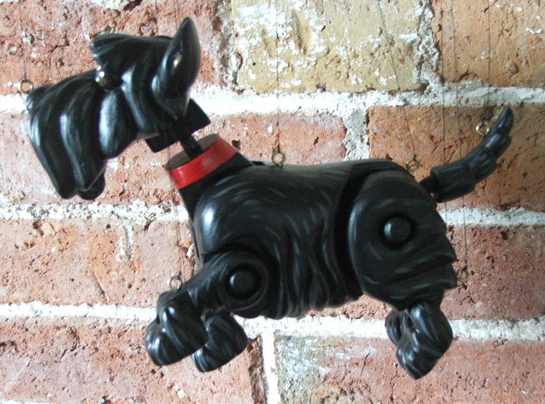 Scottie Dog Puppet Strung Marionette Hand Made in Staffordshire England ...