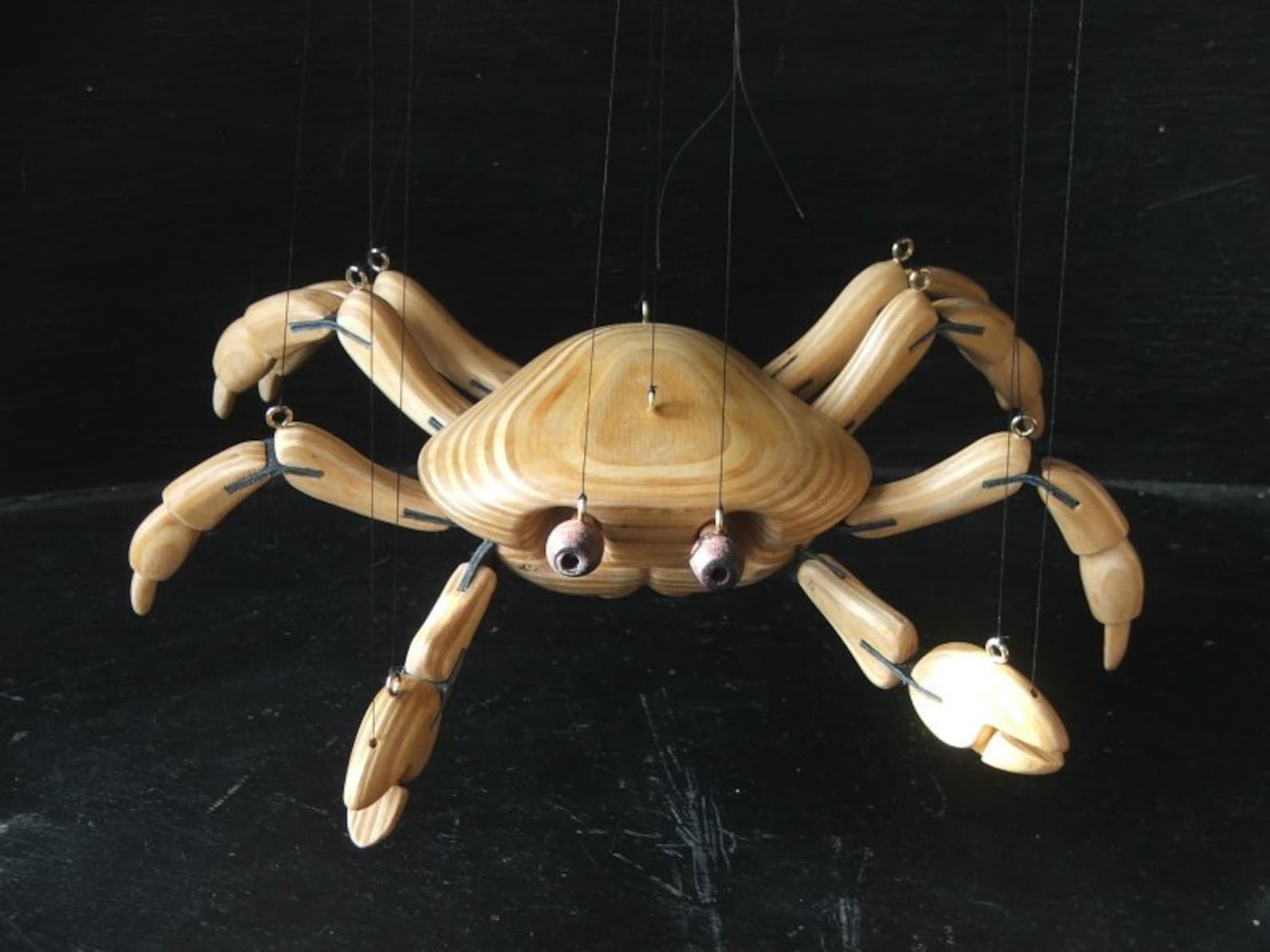 Crab Puppet Strung Handmade in Staffordshire England Using