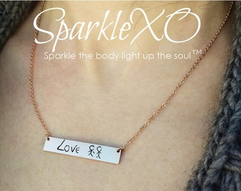 Handwriting Necklace Engraved Necklace Actual Handwriting Personalized Necklace Signature Necklace Personalized Gift for Her SparkleXOShop