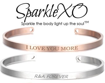Friendship Bracelet Personalized Bangle Engraved Cuff Rose Gold Bangle Engraved Bracelets Coordinate Bangle Name Cuff Stainless Steel Cuff