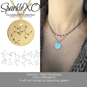 Zodiac Necklace Constellation Necklace Horoscope Necklace Coin Necklace Astrology Birthday Gift for Women Best Friend Gift Celestial Jewelry