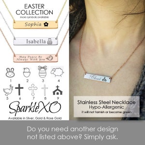 Easter Necklace Religious Gift Faith Necklace Christian Necklace Personalized Necklace for Godmother Gift Cross Necklace Engraved Necklace