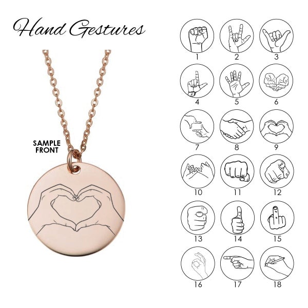 Hand Gesture Necklace, Pinky Promise Necklace, Personalized Necklace for Her Pinky Swear Friendship Necklace Best Friend Gifts Disc Necklace