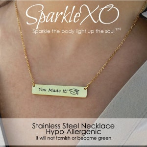 Graduation Necklace Graduation Gift Personalized Necklace for Women Name Necklace Engraved Necklace Congratulations Card Gift for Graduate