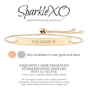 Graduation Gift Personalized Bracelet Engraved Bracelet Gift for Graduate Gift Graduation Card College Graduation High School Graduation