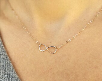 Infinity Necklace Sterling Silver Infinity Necklace Rose Gold Infinity Necklace for Women Valentine's Day Gift for Mom Daughter Sister Gifts