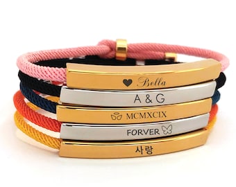 Engraved Bracelet Personalized Bracelet For Her Custom Bracelet Coordinate Bracelet Gold Bar Bracelet Name Bracelet Friendship Bracelet
