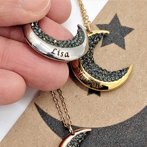 Personalisierte Lehrer Geschenke Mond Halskette Personalisierte Lehrer Halskette himmlischen Schmuck Personalisierte Mond Halskette Lehrer Karte Schmuck