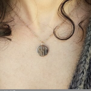 Personalized Monogram Necklace Gift Custom Necklace Initial Necklace Disc Bar Name Necklace Coin Necklace Inspirational Gift Letter Necklace