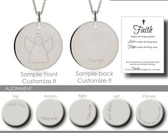 Guardian Angel Necklace Inspirational Gift Coin Necklace Personalized Gift Baptism Gift Memorial Necklace Grief Gift Sympathy Gift for Her