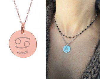 Zodiac Necklace Horoscope Necklace Coin Necklace Zodiac Sign Necklace Astrology Necklace Birthday Gift for Women Constellation Necklace