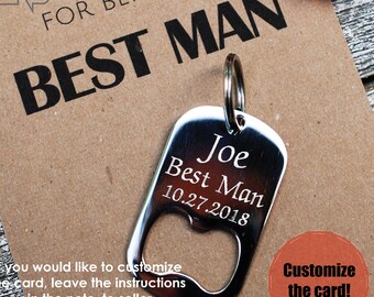 Best Man Gift Groomsmen Gift Groomsmen Proposal Personalized Key Chain Custom Bottle Opener Stainless Steel KeyChain Gift For Him