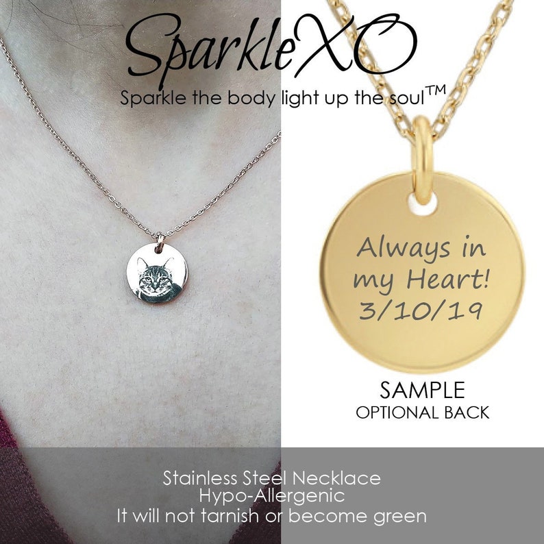 Personalized Pet Portrait Necklace Custom Pet Jewelry Personalized Necklace Pet Memorial Gift Dog Necklace Cat Necklace Custom Pet Jewelry