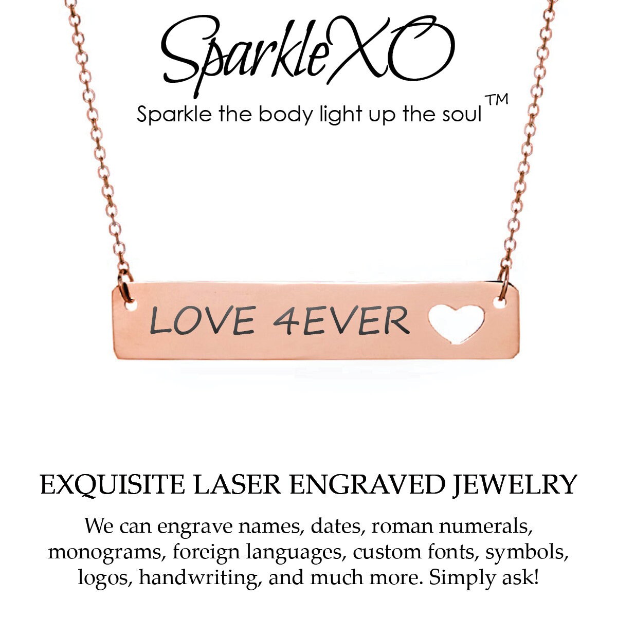 Foreign Language Personalized Necklace Engraved Bar Necklace Etsy España