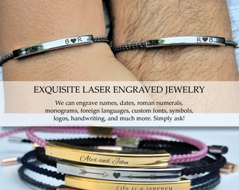 Engraved Bracelets Coordinate Bracelet Gold Bar Bracelet Name Bracelet Customized Couple Bracelets Friendship Bracelet for Her Bar Bracelet
