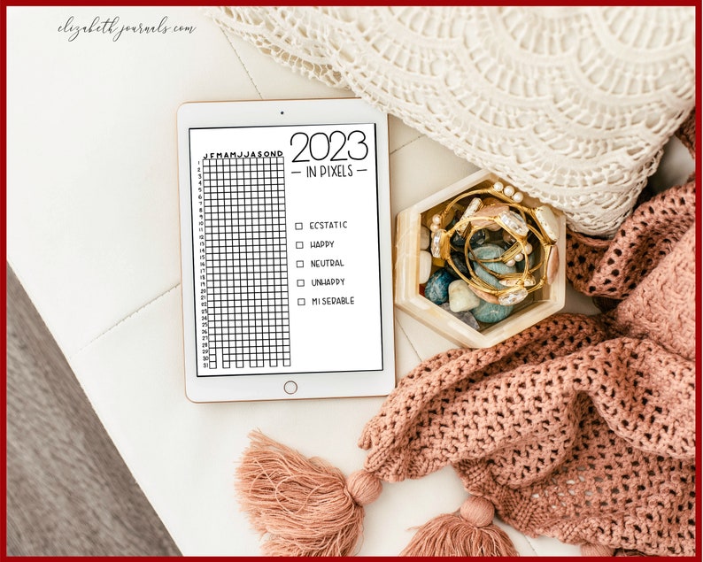 Year in Pixels Mood Tracker 2020 2025 A5 Letter Size Etsy