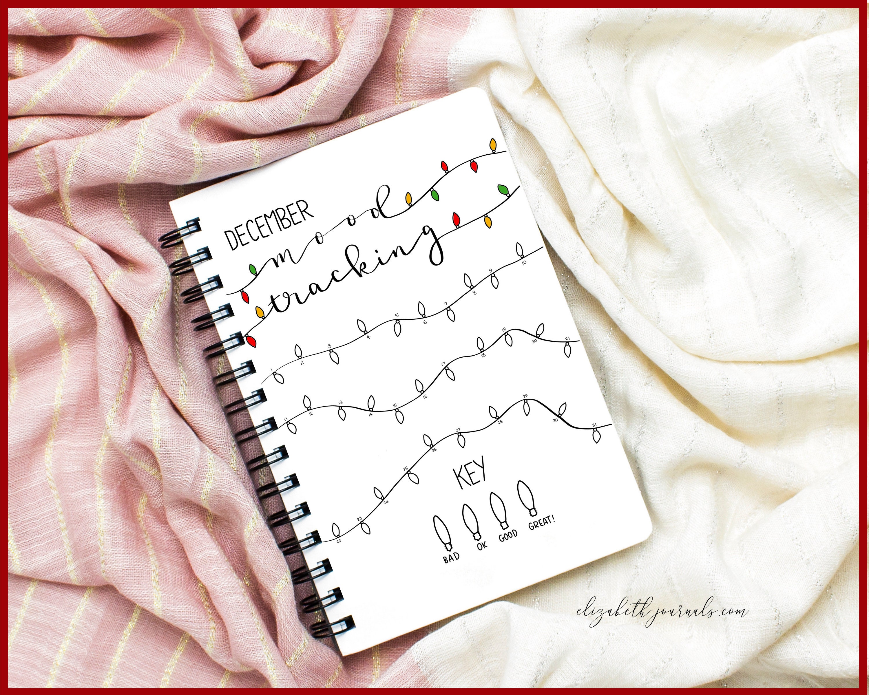 Christmas Lights Mood Tracker 1page A4 A5 A6 Etsy