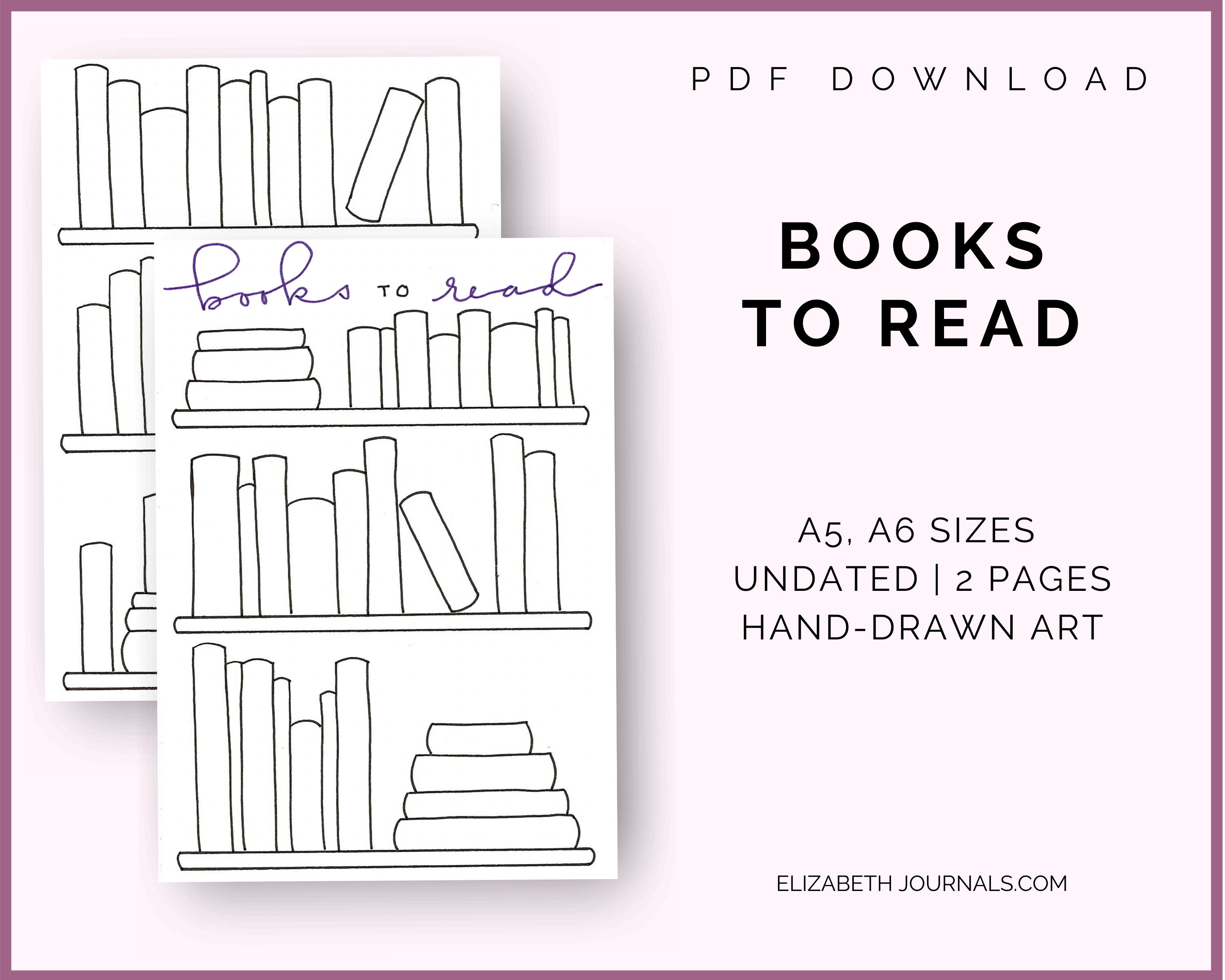 Printable Books To Read Collection Layout Bookshelf Style Etsy Printable Books To Read Collection Layout Bookshelf Style Etsy