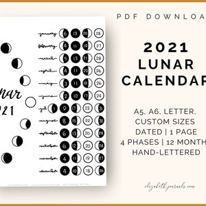 2022 Lunar Calendar A4 A6 A5 Letter And Custom Size | Etsy