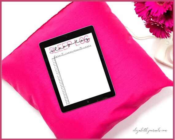 Pink Sleep Log Tracker Bullet Journal Printable Digital Etsy