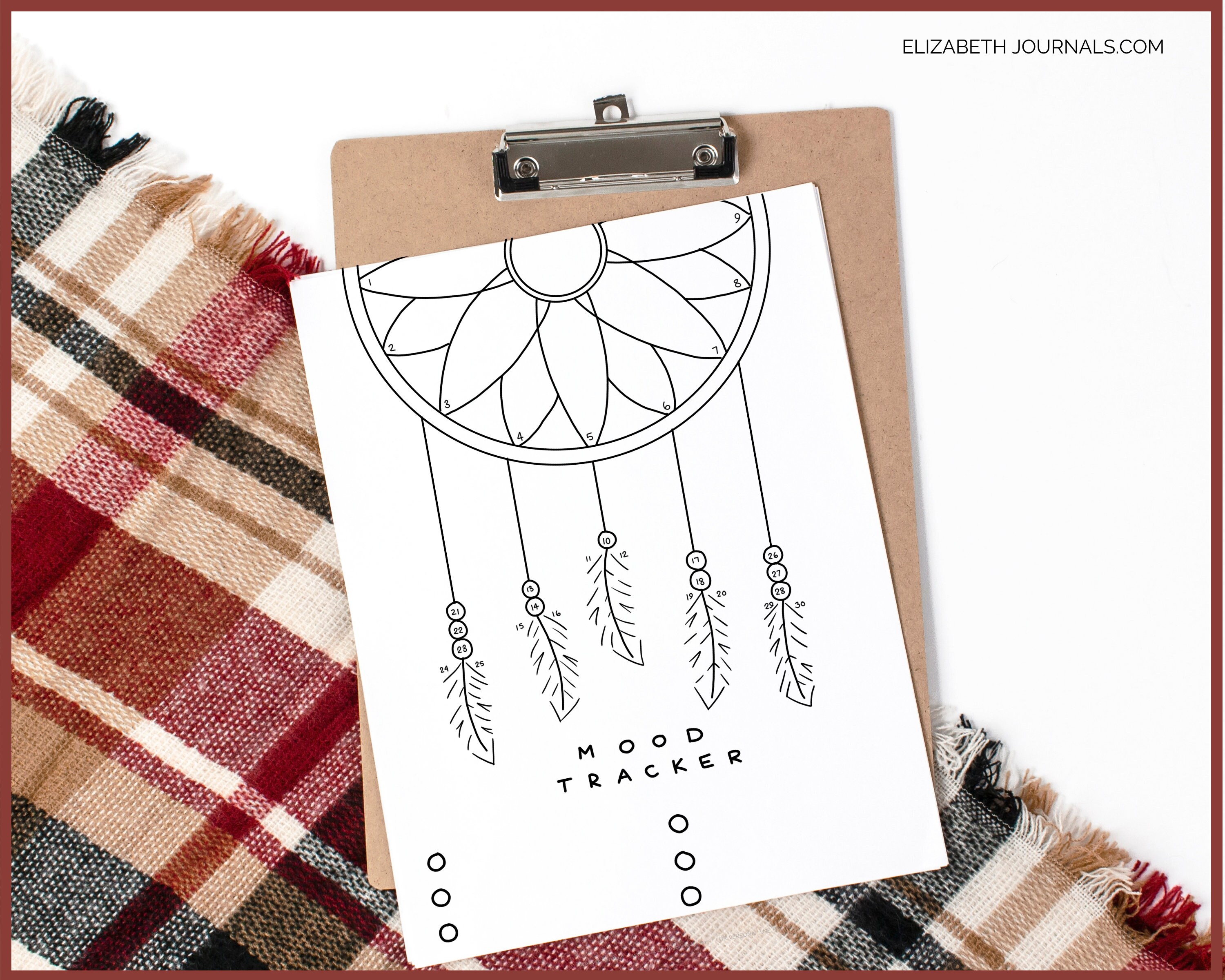 Dream Catcher Mood Tracker Bullet Journal Printable | Etsy