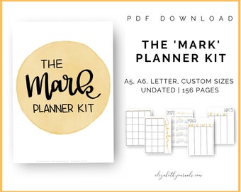 The 'Mark' Planner Kit | Digital Planner | Printable Bullet Journal | A6, A5, & Letter Size | PDF Instant Download