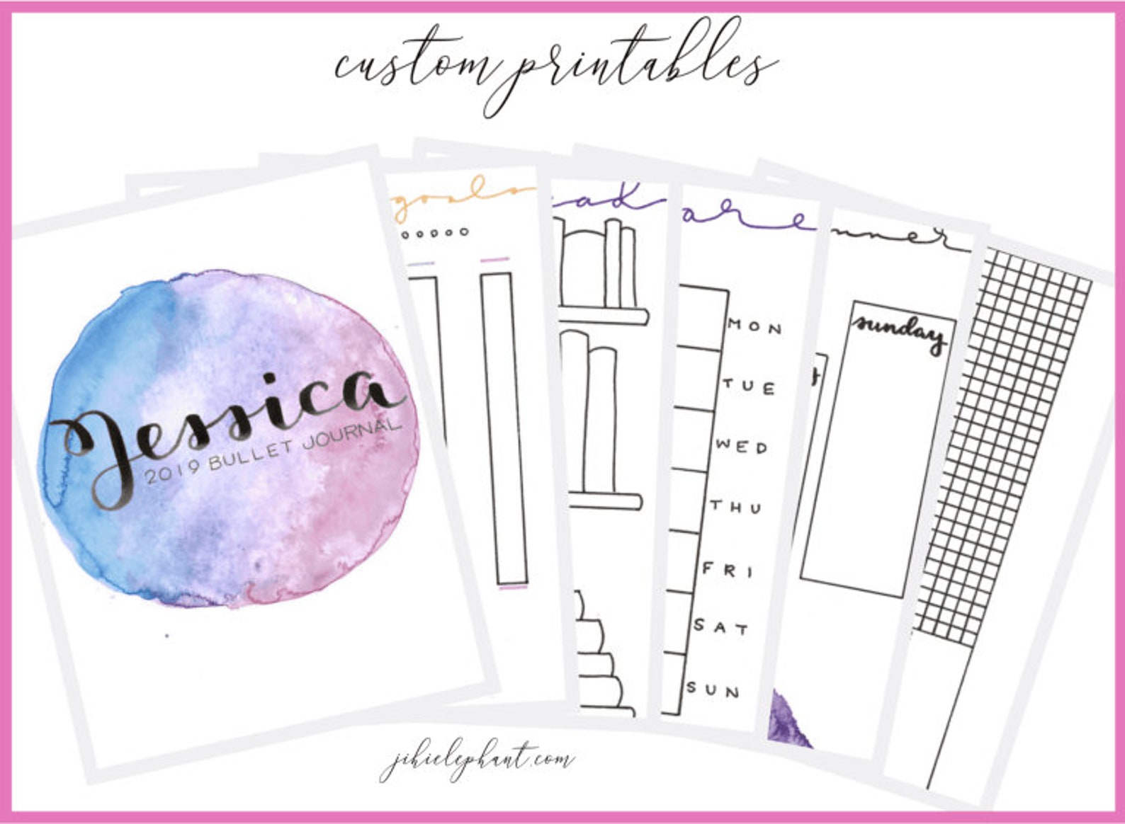 Customized Printable Bullet Journal Kit A5 A6 or letter | Etsy