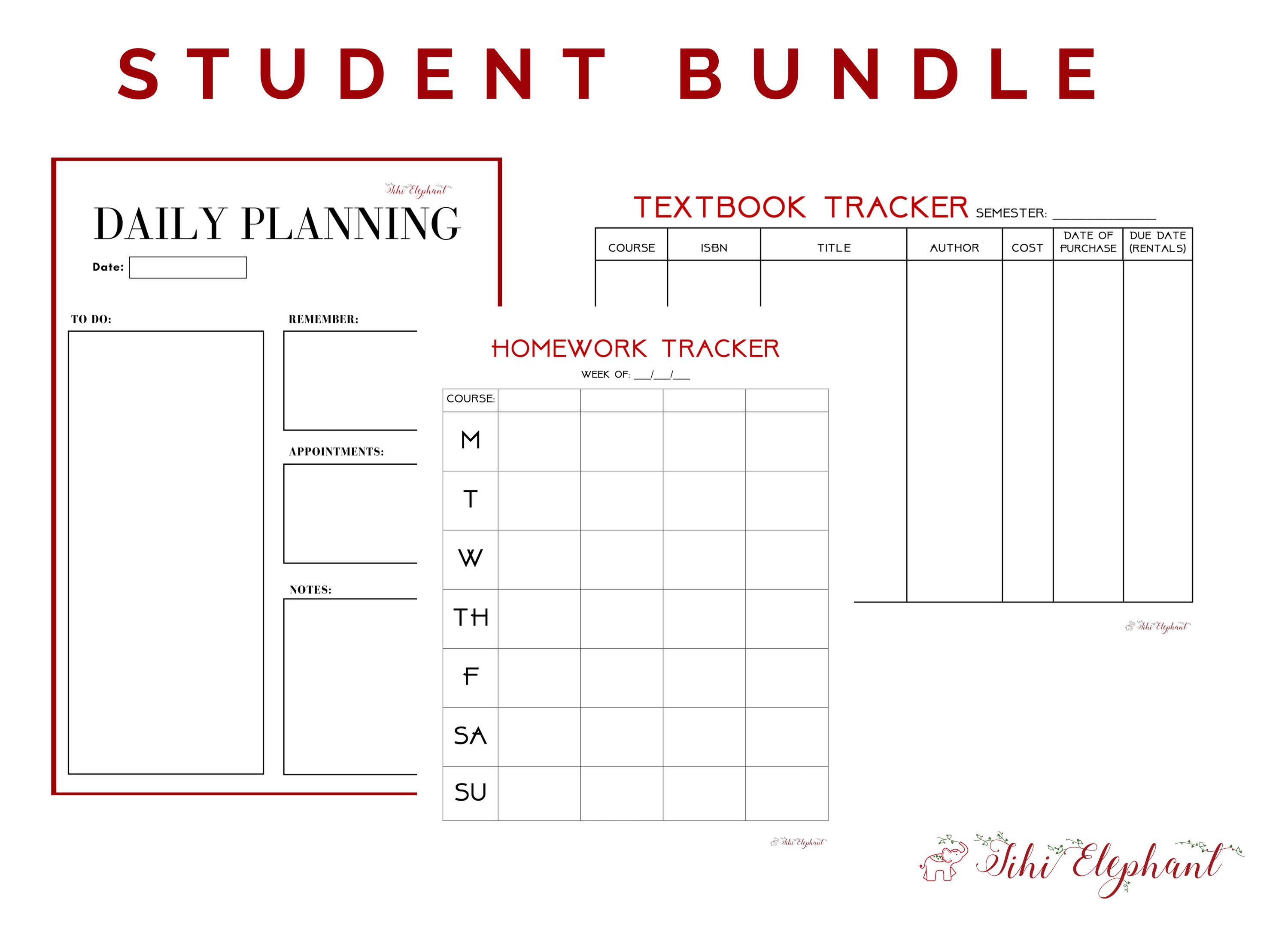 Homework tracker excel image