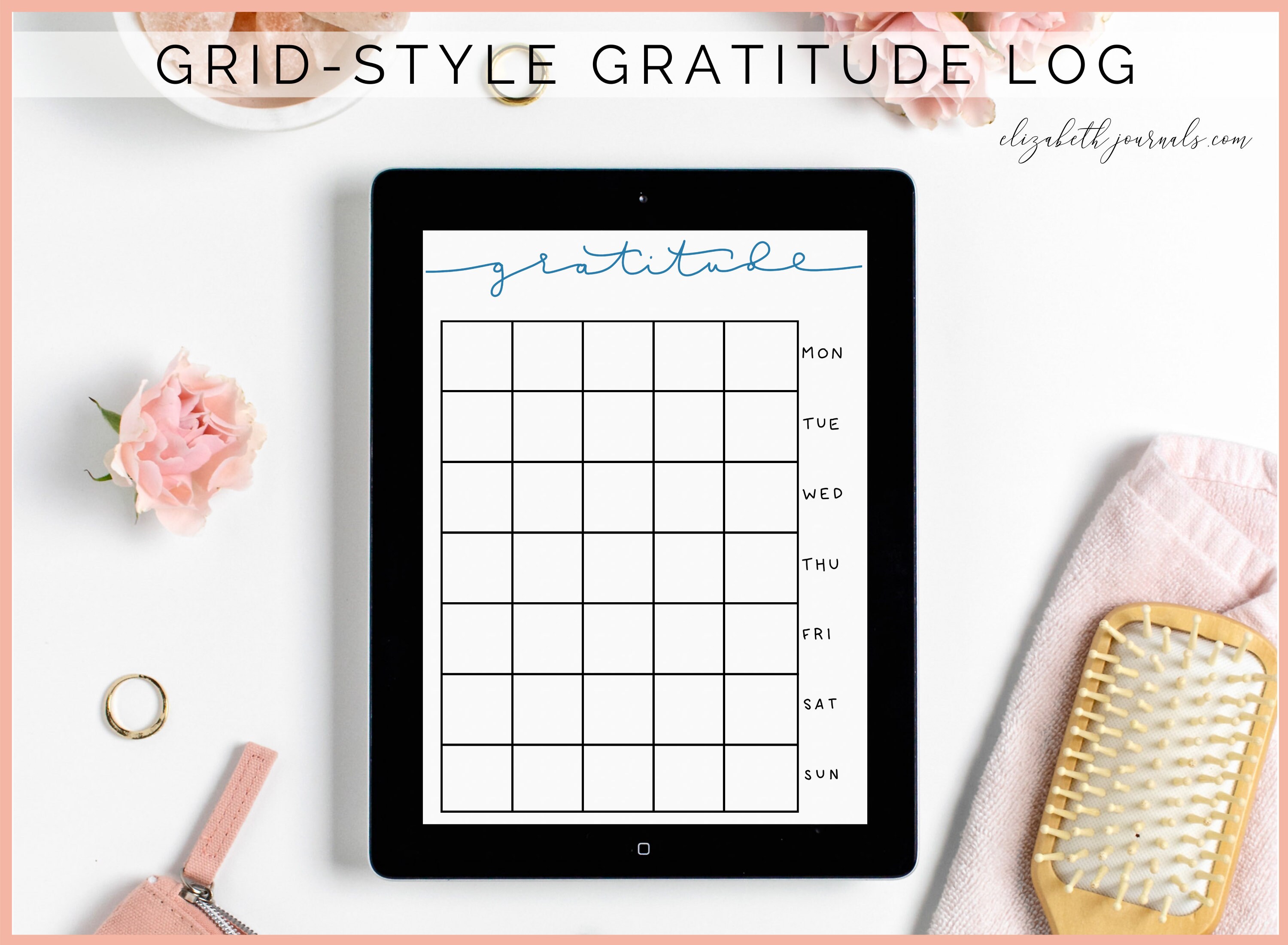 Grid-Style Gratitude Tracker A5 A6 Letter Sizes Digital | Etsy