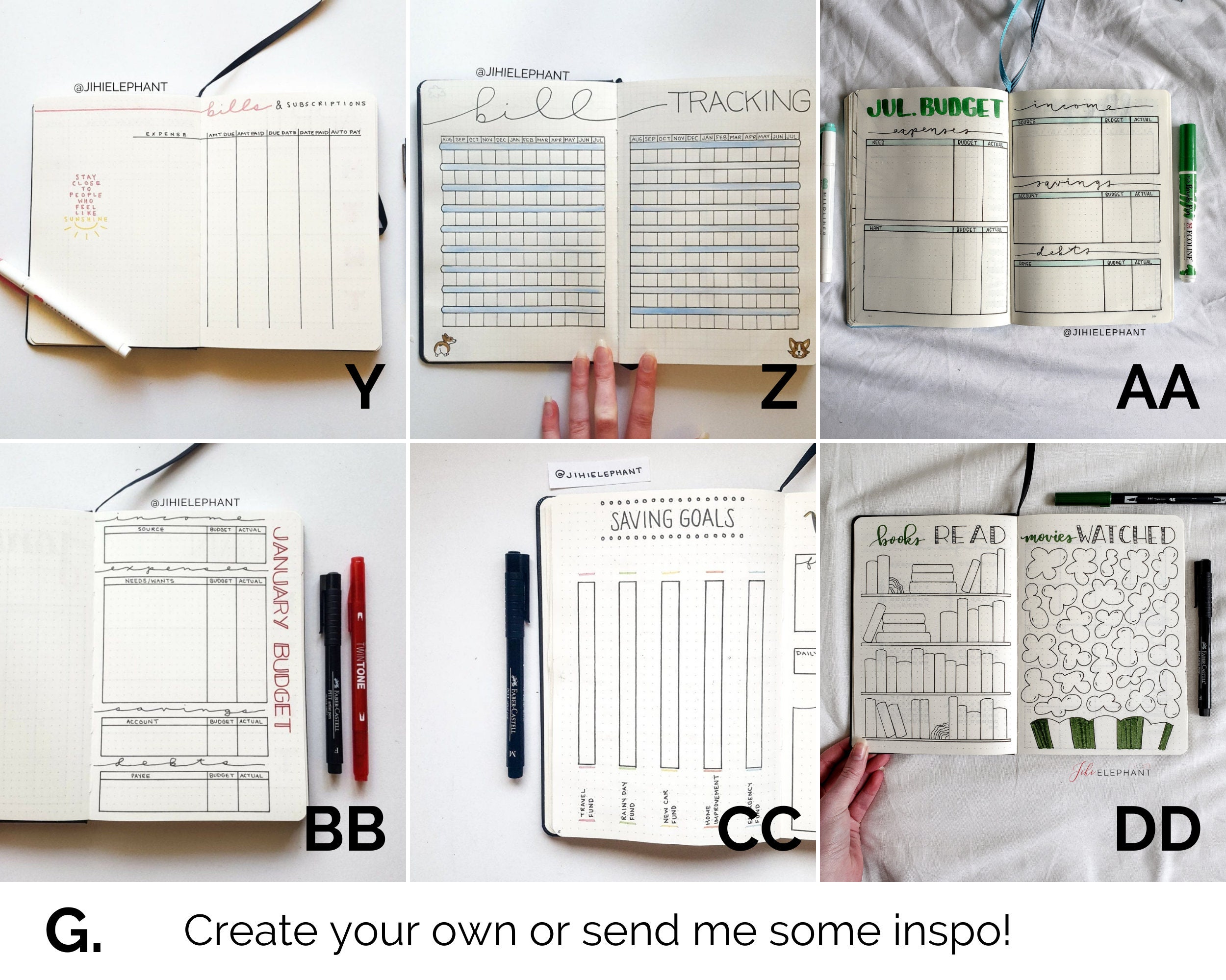 Customized Printable Bullet Journal Kit A5 A6 or letter | Etsy