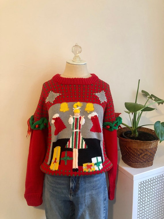 Vintage 3D Ugly Christmas Sweater/ Ornate 1980s 19