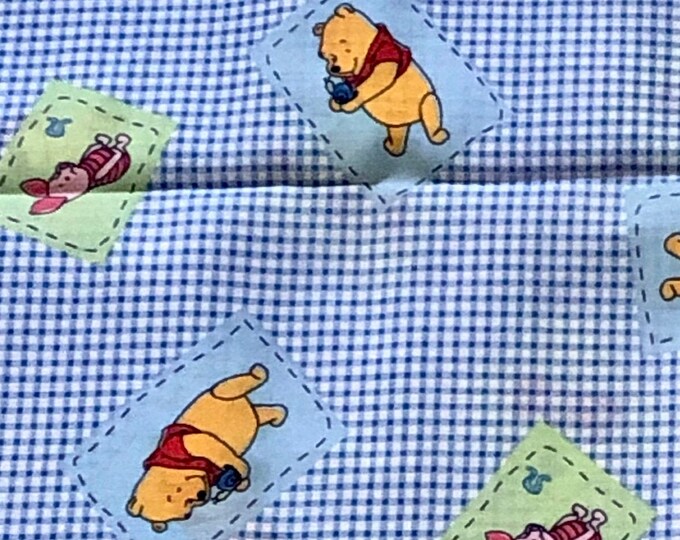 Winnie the Pooh Fabric 100 Cotton / Disney Blue Gingham Etsy