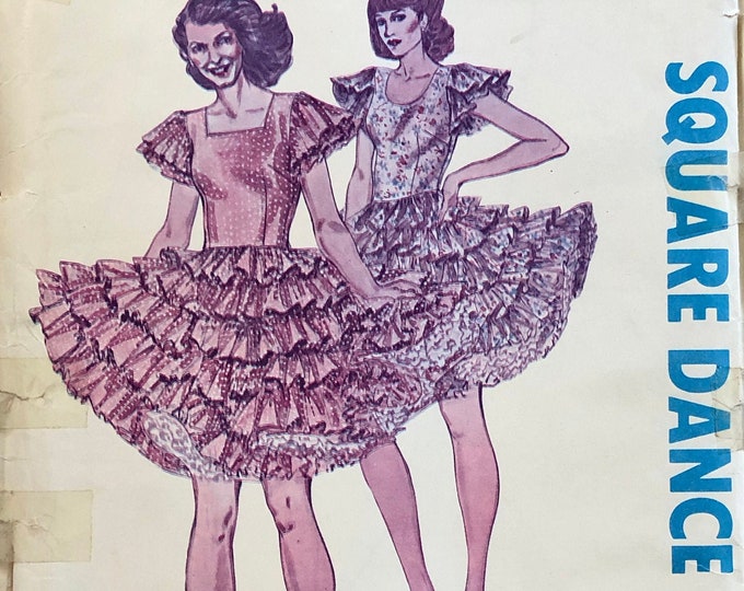 Square Dance Dress Sewing Pattern / 1970s Vintage Boho Prairie Etsy