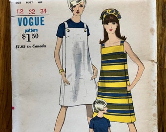 Bust 34 1960/'s Mod A-Line Dress V Neckline Short Long Sleeves or Sleeveless Vogue 7367 Sewing Pattern Cocktail Party Dress 1960/'s Fashion
