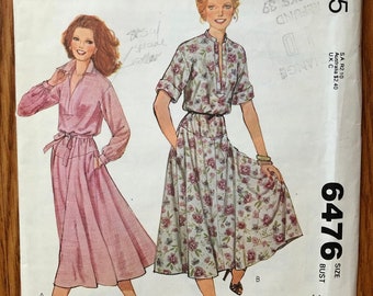70s Dress Sewing Pattern / Vintage 1970s Women's Boho Dress / Size 8, Bust 31 1/2 / McCalls 6476