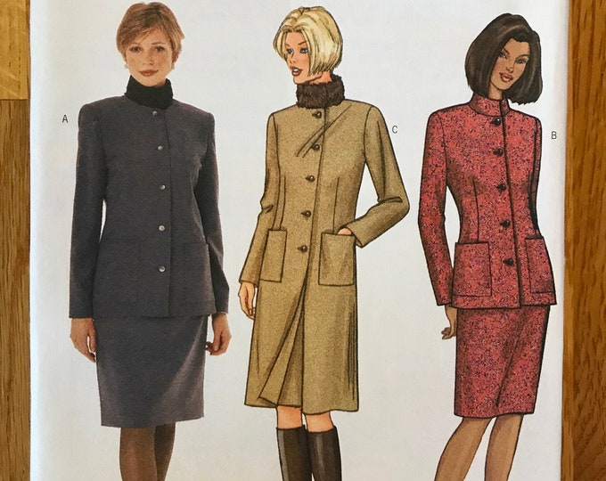 Women's Coat Sewing Pattern / Loose Fitting, Lined Coat / Size 182022, Bust 4044 / Butterick