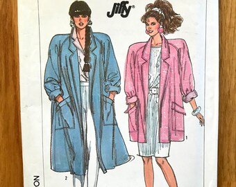 80s Duster Coat Sewing Pattern / 1980s Vintage Women's Jacket / Coats / Size Large, Bust 40-42 / Simplicity 7898
