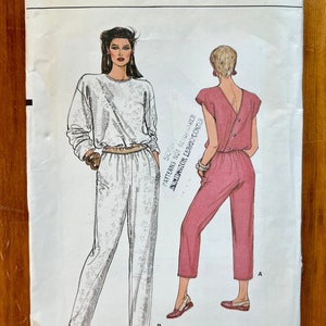 80s Jumpsuit Sewing Pattern / Vintage 1980s Women&#39;s Jumpsuits / Size 14 Bust 36 / Vogue 8989