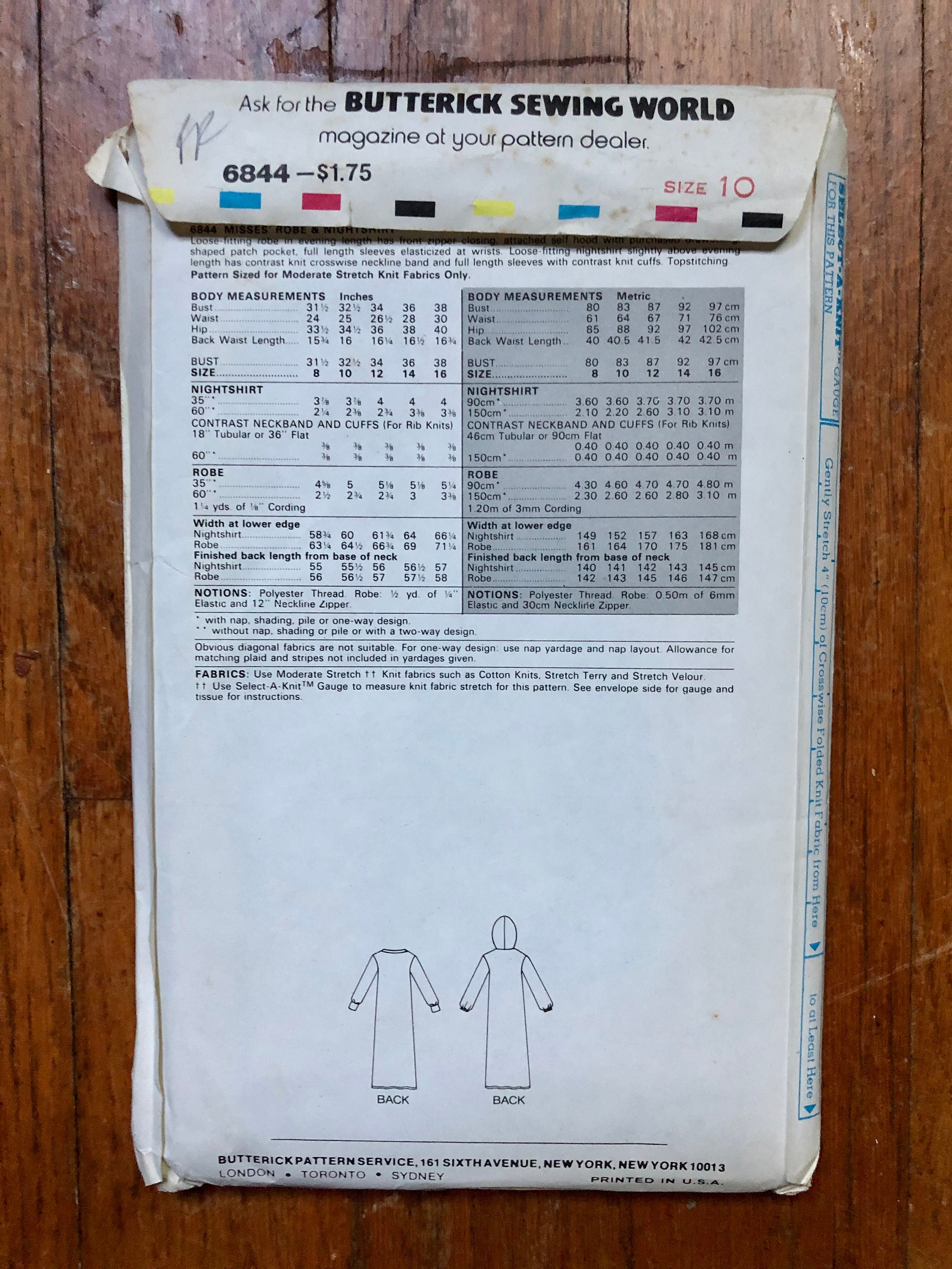 Robe &amp; Night Shirt Sewing Pattern / 80s Vintage Night Gown / - Etsy